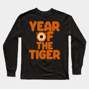 Kawaii Year Of The Tiger Donut Chinese New Year Long Sleeve T-Shirt